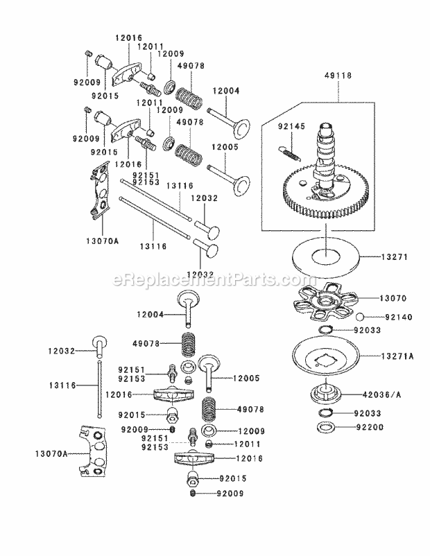 Fh721v As26 Valve & Camshaft Diagram and Parts List for M60-KW 53BB5D8X750 Cub Cadet Sprayer